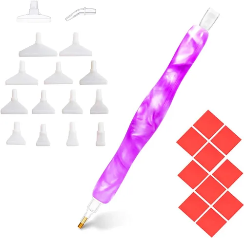 Miniatura 7 de Praise V Do Taladro de pintura de diamante hecho a mano, 15 colocadores de bolígrafos de arte de diamantes y lápiz capacitivo de 5 arcillas