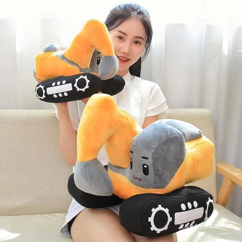 Miniatura 4 de XIYUAN Almohada de peluche de camión de juguete de construcción suave de 11 pulgadas, juguete de camión de juguete súper linda, juguetes de felpa