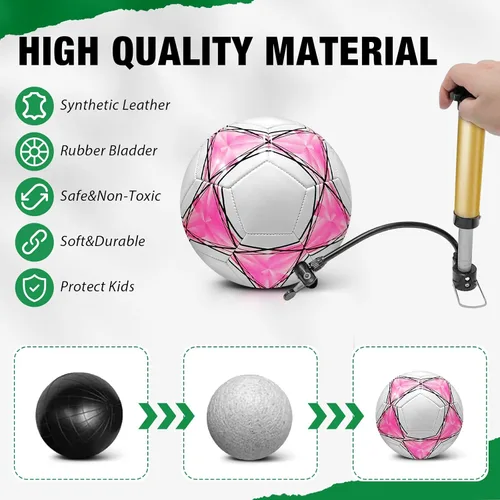 Miniatura 3 de Paquete de 2 pelotas de fútbol desinfladas con bomba para regalos de Navidad de 4 a 14 años, tamaño 3, tamaño 4, 5 artículos, ofertas a granel
