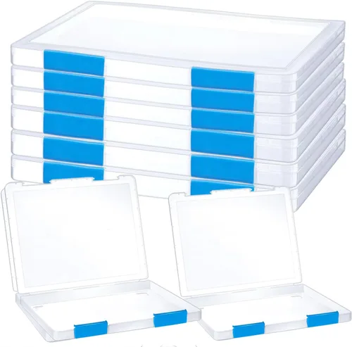 LonlyEagle Paquete de 6 cajas de almacenamiento portátil para archivos de tamaño A4, caja de almacenamiento de plástico para papel carta de 8.5" x