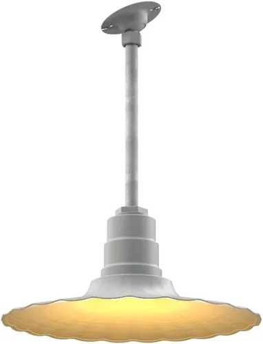 Miniatura 66 de Steel Lighting Co. Colgante Eagle Rock Lámpara montada en el techo Onda radial de 16 pulgadas vástago de 12 pulgadas Acero resistente