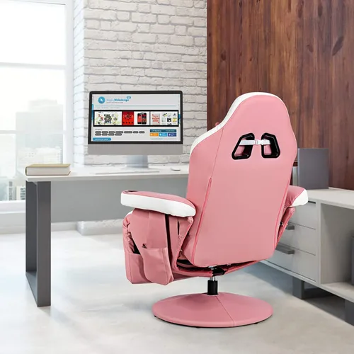 Miniatura 7 de POWERSTONE - Silla reclinable para videojuegos, silla de masaje de poliuretano con reposapiés, soporte para tazas, reposacabezas y bolsa lateral