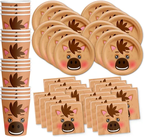 Miniatura 10 de Juego de suministros de fiesta de cumpleaños de pollo, platos, servilletas, tazas, kit de vajilla para 16