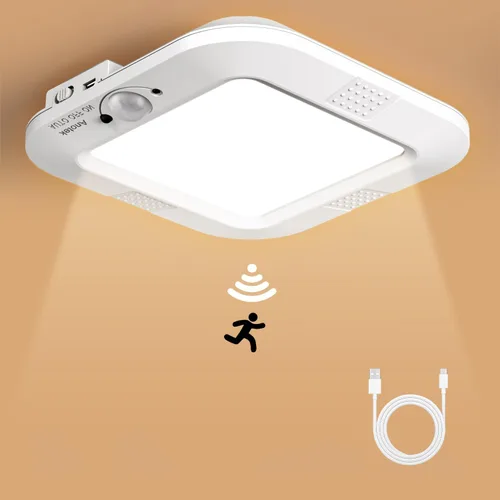 Miniatura 9 de Luz de Techo con Sensor de Movimiento a Batería, 180LM 6000K Luces de Armario a Batería con Sensor de Movimiento, Luz de Techo Inalámbrica de 48LED