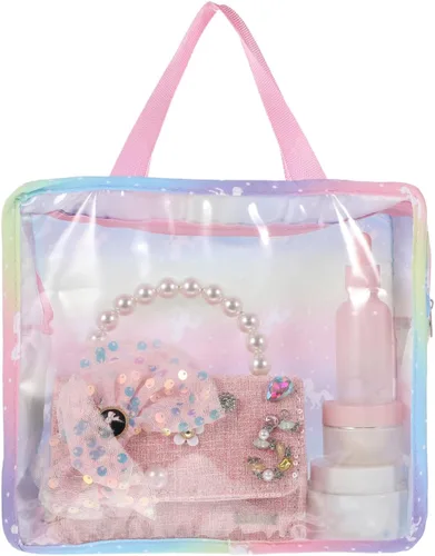 Miniatura 6 de Almacenamiento de ropa para muñecas, 2 piezas, bolsa de viaje para niños, organizador de ropa de muñeca de tela de dibujos animados