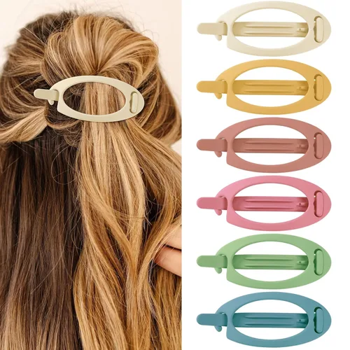 Miniatura 14 de Pinzas de pelo planas French Concord - 6 piezas, pinzas de pelo curvas sin deslizamiento, pinzas de agarre para volumen, pinzas de pelo para mujeres