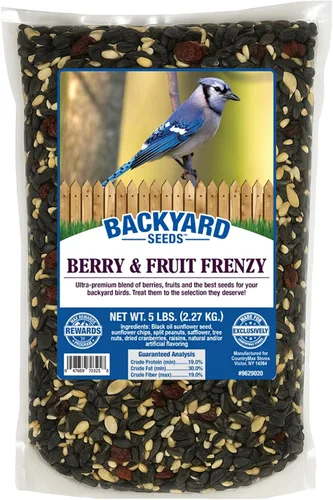 Miniatura 10 de Backyard Seeds Finch & Small Songbird Frenzy 5lbs – Mezcla de semillas de cardo Nyjer prémium para comederos de pinzones, bolsa pequeña de comida
