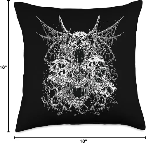 Miniatura 4 de Goth Devil Baphomet & Hail Satan I Women & Men Cojín Goth I Satanic & Gothic & Occult I Retro Demon de 18 x 18 pulgadas, multicolor
