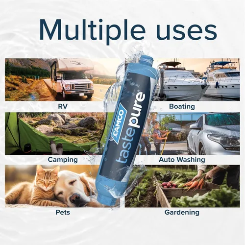 Miniatura 8 de Camco Tastepure Filtro de Agua para Caravana/RV - Filtro de Agua en Línea Reduce el Mal Sabor, Olor, Cloro y Sedimentos - Ideal para RVs, Caravanas