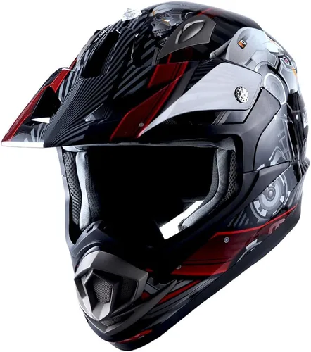 Miniatura 6 de 1Storm Casco de motocross para adultos, todoterreno, MX, BMX, ATV, motocross, mecánico, HGXP14B, fibra de carbono, negro, HGXP14B