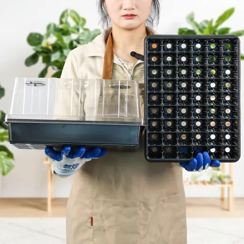 Miniatura 8 de Bandejas de Inicio de Semillas de Servicio Pesado con Cúpulas de Humedad de 5'' de Alto y Celdas Profundas de 2.75'' – Paquete de 3