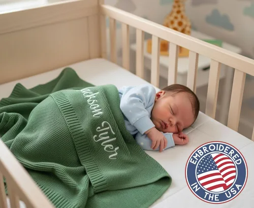 Miniatura 5 de Manta de bebé personalizada, 100% certificado GOTS, manta de envolver personalizada con nombre, mantas de recepción para niños y niñas, regalos Azul