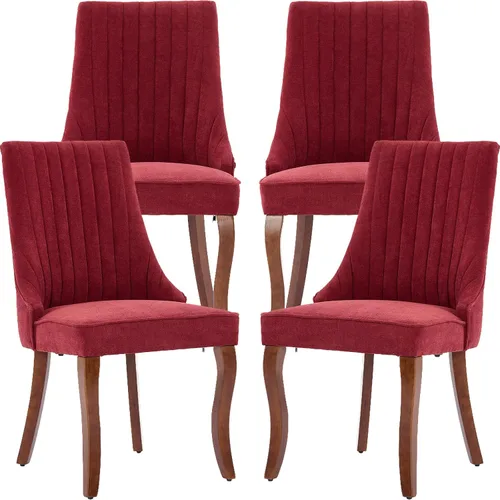 Miniatura 8 de ODUSE-DAILY Juego de 2 sillas de comedor de mediados del siglo en color beige, juego de 2 sillas modernas para cocina y comedor, sillas tapizadas