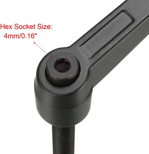 Miniatura 4 de uxcell M8 x 1.575 in Mango de palanca de sujeción ajustable Rosca Botón de trinquete macho roscado Perillas de bloqueo Tornillo giratorio Perno