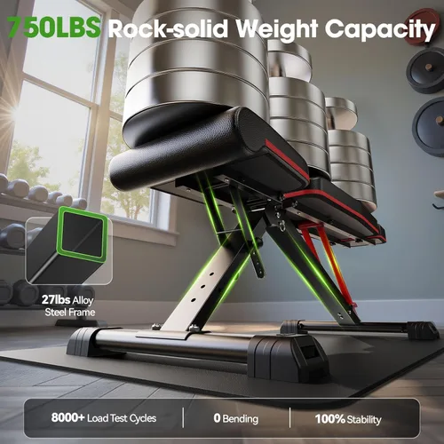 Miniatura 3 de FLYBIRD Banco de pesas ajustable que se adapta hasta 6'5'', capacidad de 750 libras para entrenamiento de cuerpo completo, banco plegable resistente