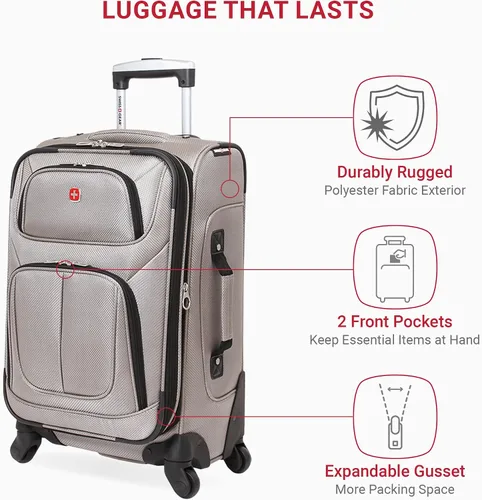 Miniatura 108 de SwissGear - Equipaje suave expandible Sion con ruedas, Negro