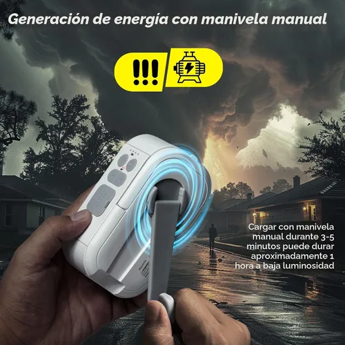 Miniatura 5 de Linterna de camping, linterna LED recargable de 6400mAh, con 4 modos de luz, luz de tienda de campaña de 1000 lm y lámpara de manivela