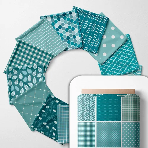 Miniatura 75 de Paquete de tela de algodón de color sólido, 50 cuadrados precortados (8 x 8 x 8 pulgadas), 100% algodón, 120 GSM, fabricado en Türkiye