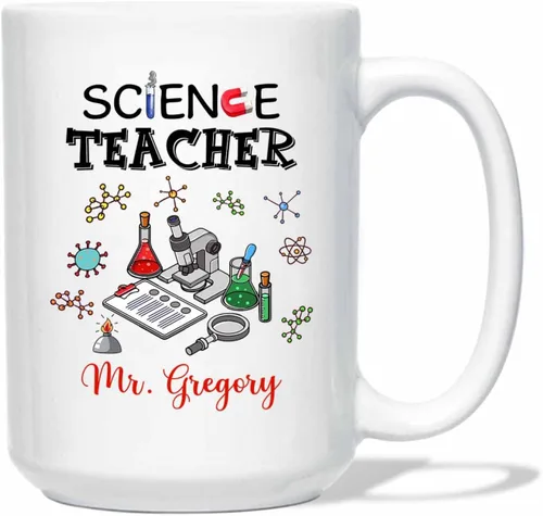 Miniatura 9 de Taza de café personalizada para profesor de arte, taza de café de cerámica para profesores de arte, regalos para graduación, taza de té blanca