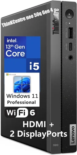 Miniatura 8 de Lenovo ThinKCentre neo 50q Gen 4 Tiny 1L Business Mini computadora de escritorio, 13ª generación Intel 8-Core i5-13420H (Beat i7-1355U), 8 GB DDR4