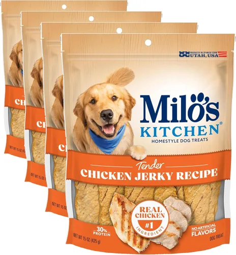 Miniatura 26 de Milo's Kitchen Homestyle - Golosinas para perros, rebanadas de salchicha de pollo y manzana, 18 onzas, altas en proteínas, sin sabores artificiales