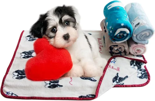 Miniatura 6 de Manta mullida de franela de forro polar para mascotas, para sofá, 29.5 x 39.5 pulgadas, diseño de lindos animales, para cachorros y gatos pequeños