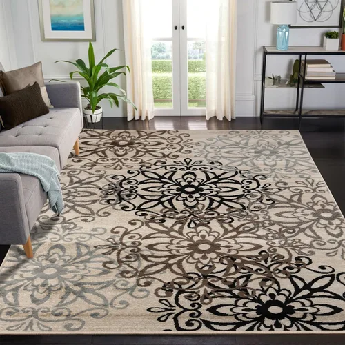 Miniatura 17 de SUPERIOR – Alfombra de área contemporánea de la colección Leigh - Alfombra moderna de 5/16 de pulgada (8 mm) de pelo con diseño de medallón floral