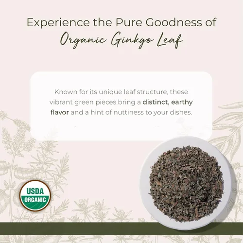 Miniatura 2 de Starwest Botanicals Hoja de ginkgo orgánica – Ginkgo Biloba, hierba seca de hojas sueltas para té y mezclas de hierbas, cortada y tamizada
