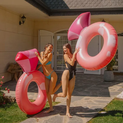 Miniatura 3 de Float Joy Bachelorette Pool Floats for Adults Inflatable Diamond Ring Floatie 63" x 43" Bachelorette Party Favors Bride Pink Pool Float for
