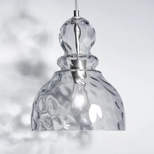 Miniatura 17 de Lámpara colgante de níquel cepillado para isla de cocina de cristal martillado, lámpara colgante de isla de 10 pulgadas, modernas luces colgantes