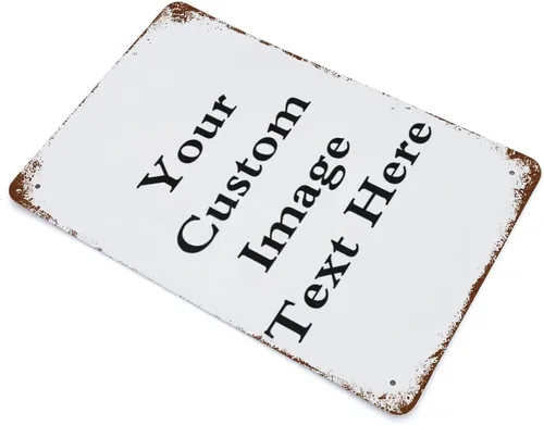 Miniatura 3 de PPFINE Letreros de metal personalizados, imagen de texto personalizada con tu nombre, decoración de pared para el hogar, bar, letreros de calle