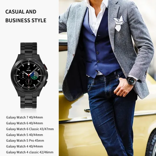 Miniatura 5 de GOLDTOLUCK No Gap Stainless Steel Band Compatible with Samsung Galaxy Watch 8 7 6 5 4 Classic FE Pro Ultra 40mm 44mm 46mm 43mm 47mm 45mm 42mm