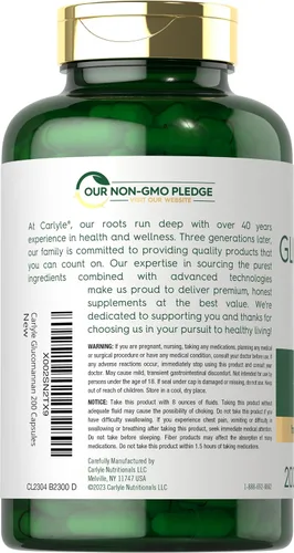Miniatura 3 de Carlyle Cápsulas de glucomanano 200 unidades de raíz de Konjac Píldoras de fibra soluble Suplemento sin OMG, sin gluten