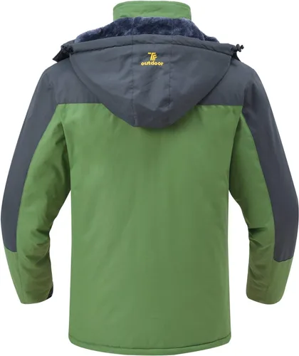 Miniatura 2 de Rdruko Chaqueta de esquí para hombre, impermeable, forro polar, con capucha, para invierno, para exteriores