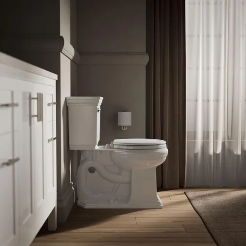 Miniatura 4 de KOHLER Stonewood Quiet-Close, Asiento de inodoro redondo de cierre suave, madera duradera, fácil instalación, ajuste universal, elementos esenciales