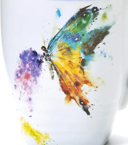 Miniatura 5 de Dean Crouser colección de taza de porcelana con diseño de acuarelas, Azul