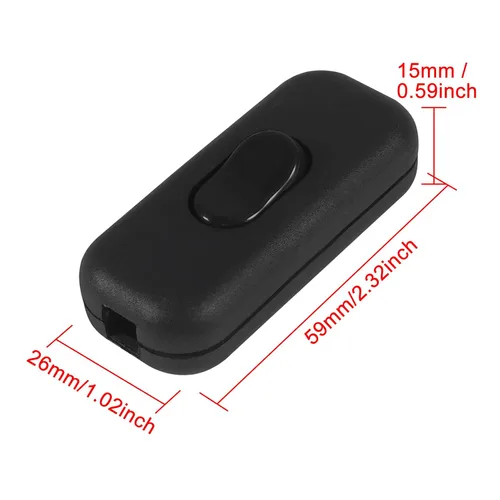 Miniatura 3 de 2 interruptores de cable en línea, AC120V 10A, 250V 6A, interruptor de control de lámpara de encendido y apagado para dormitorio, lámpara de mesa