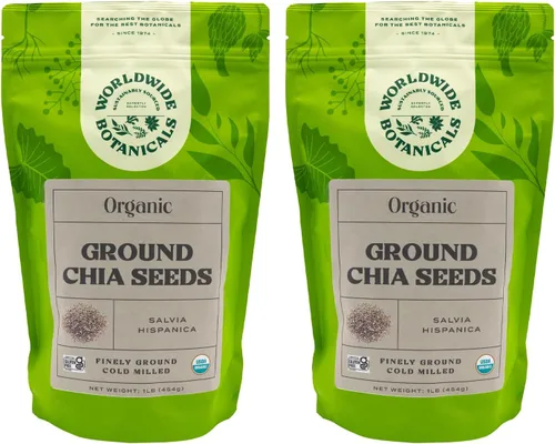 Miniatura 9 de Worldwide Botanicals Semillas de chía orgánicas molidas, 1 libra, excelente fuente de fibra, proteínas y ácidos grasos omega-3, sin gluten, veganas