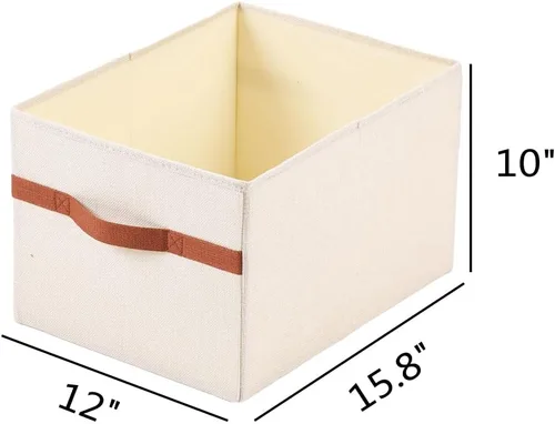 Miniatura 7 de ALYER Organizador de almacenamiento plegable de tela con asas, contenedor para dormitorio, oficina, armario, bebés, guardería, juguetes, libros