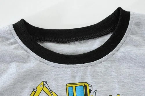 Miniatura 2 de Little Hand Pijamas de algodón para niños pequeños, conjunto de pijamas de manga larga para excavadora