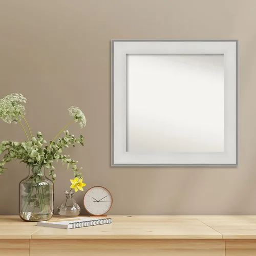 Miniatura 4 de Amanti Art Espejo personalizado, espejo de baño blanco imperial, espejo de pared o espejo de tocador de baño sobre el fregadero (25 x 25 pulgadas)