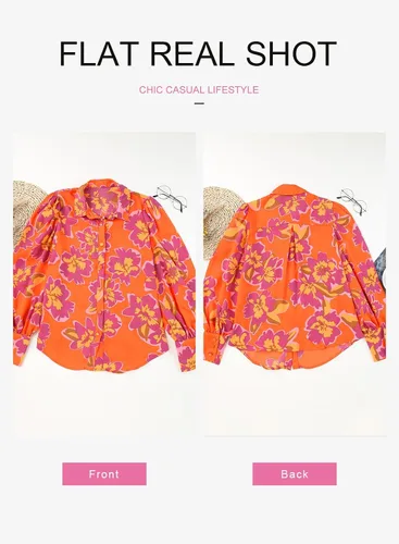 Miniatura 8 de EVALESS Blusas con botones para mujer, blusas de manga larga con estampado de moda 2023