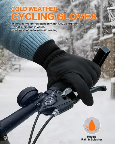 Miniatura 5 de Guantes de invierno para hombres y mujeres en clima frío, guantes térmicos con dedos para pantalla táctil, guantes cálidos resistentes al agua