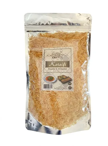CNYTUS Masa de fillo rallada Kataifi tostada de alta calidad, 7 onzas (7.05 oz), pasta rallada Katafi, masa filo rallada Kunafa, Knafeh triturada,