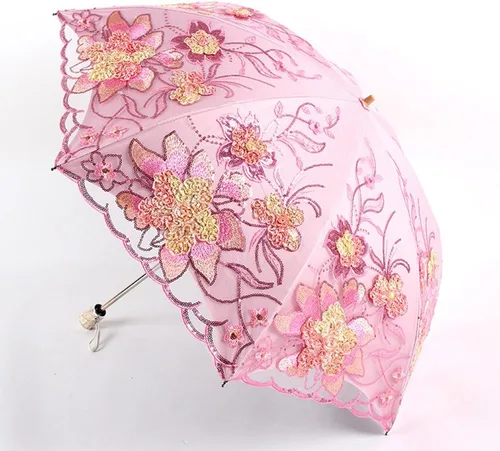 Miniatura 108 de Honeystore - Parasoles de encaje de flores para fiesta de boda, paraguas nupcial de encaje