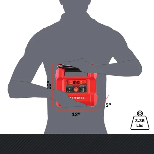 Miniatura 8 de CRAFTSMAN Cargador y Mantenedor de Batería de Auto 12A, Solución 4-en-1, Probador de Batería, para Baterías de 6V/12V de Deportes Acuáticos