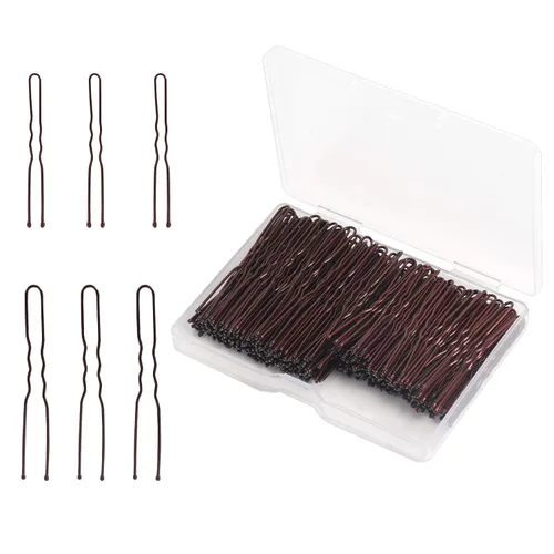 Miniatura 8 de AIEX Kit de 200 horquillas en forma de U, horquillas para el cabello, pinzas para el cabello para mujeres y niñas y peluquería (bronce)