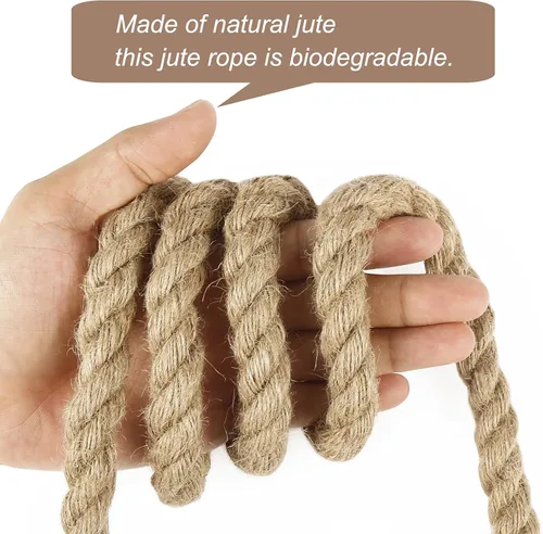 Miniatura 2 de Tenn Well Cuerda de yute de 1/2 pulgada, cuerda de hilo de 33 pies de grosor de 0.551 in para manualidades, jardinería, decoración del hogar
