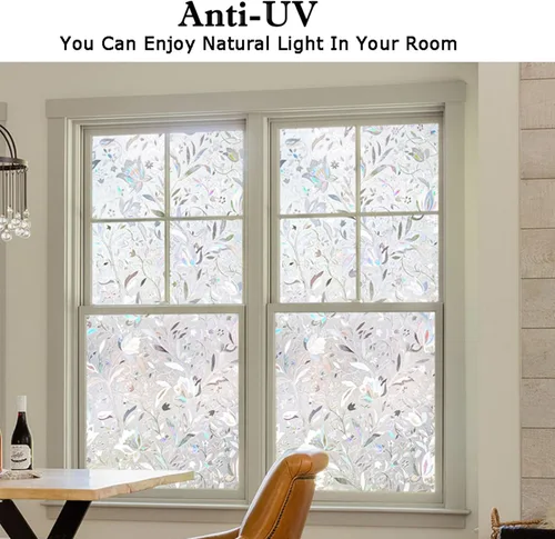 Miniatura 5 de Kromapolis Película de privacidad para ventana, cubierta de vinilo para vidrio, película decorativa de vitral, esmerilada para ventana, se adhiere