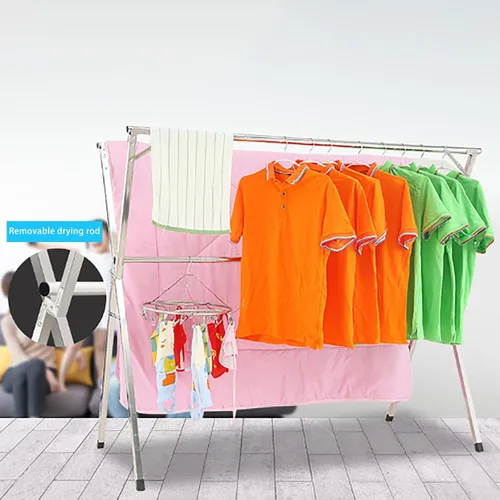 Miniatura 6 de Clothes Drying Rack - Stainless Steel Laundry Drying Rack with Extendable Rods, Lightweight Foldable Standing Clothes Dryer for Indoor, Outdoor